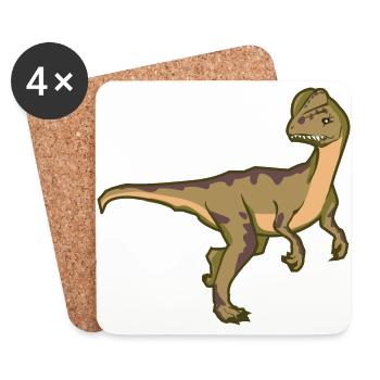 Ceratosaurus Dino Dinosaurier Geschenkidee Urzeit - Untersetzer (4er-Set) - Weiß - Vorne