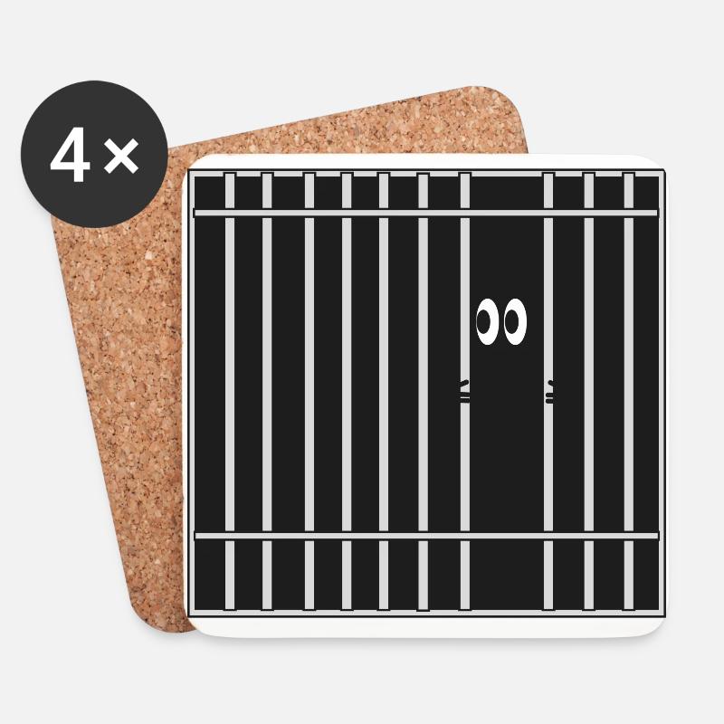 Gitter, Gefängnis - Untersetzer (4er-Set) - Weiß