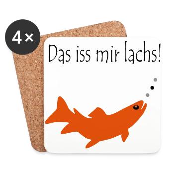 Das iss mir lachs! - Untersetzer (4er-Set) - Weiß - Vorne