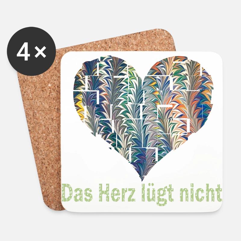 das herz lügt nicht e 73 - Untersetzer (4er-Set) - Weiß