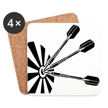 Dart Dartboard dartpfeile - Untersetzer (4er-Set) - Weiß - Vorne