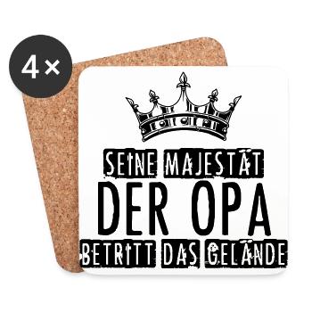seine majestät der opa betritt das gelände - Untersetzer (4er-Set) - Weiß - Vorne