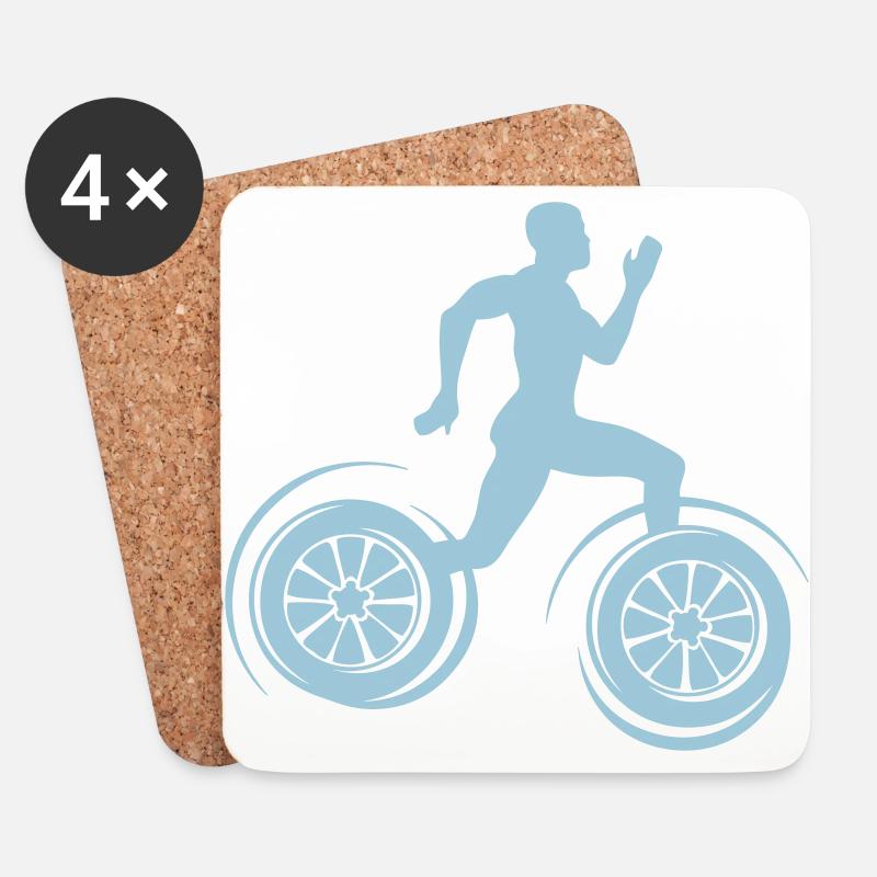 Sportler Sprinter Leichtathletik Radrennen - Untersetzer (4er-Set) - Weiß