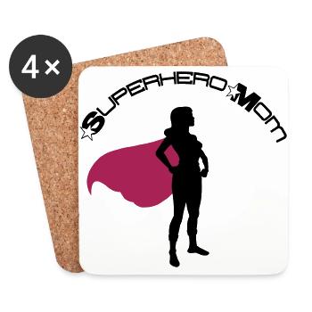 Superhero Held Superheldin Mama Muttertag Mutter - Untersetzer (4er-Set) - Weiß - Vorne