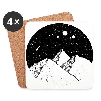 Mountains in the starry sky - Coasters (set of 4) - white - Front