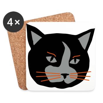 Cat - Untersetzer (4er-Set) - Weiß - Vorne