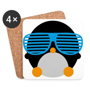 penguin with glasses - Coasters (set of 4) - white - Front