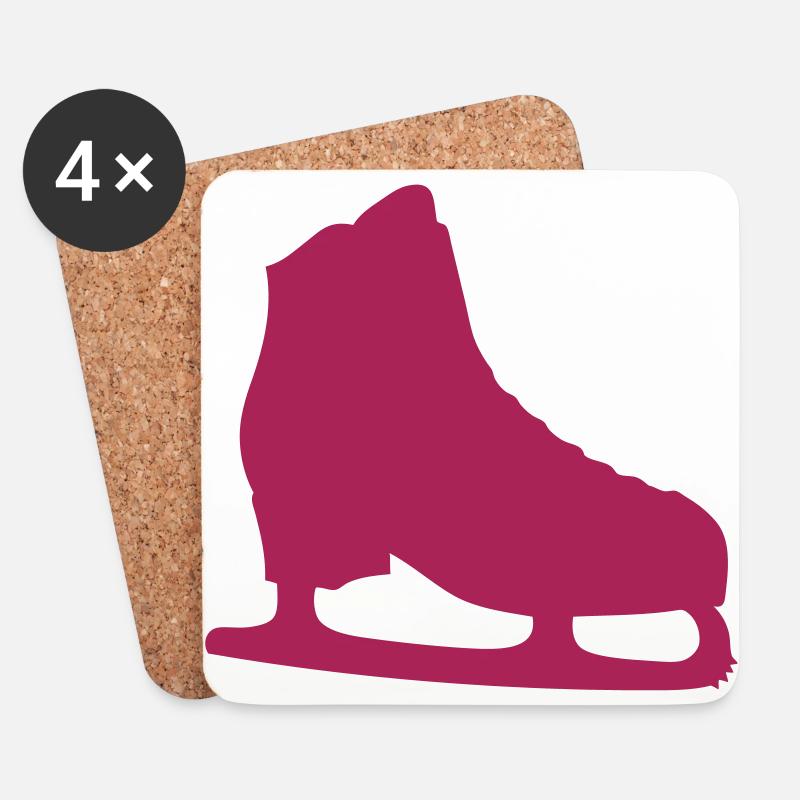 Schlittschuh-Eisschuhfigur - Untersetzer (4er-Set) - Weiß