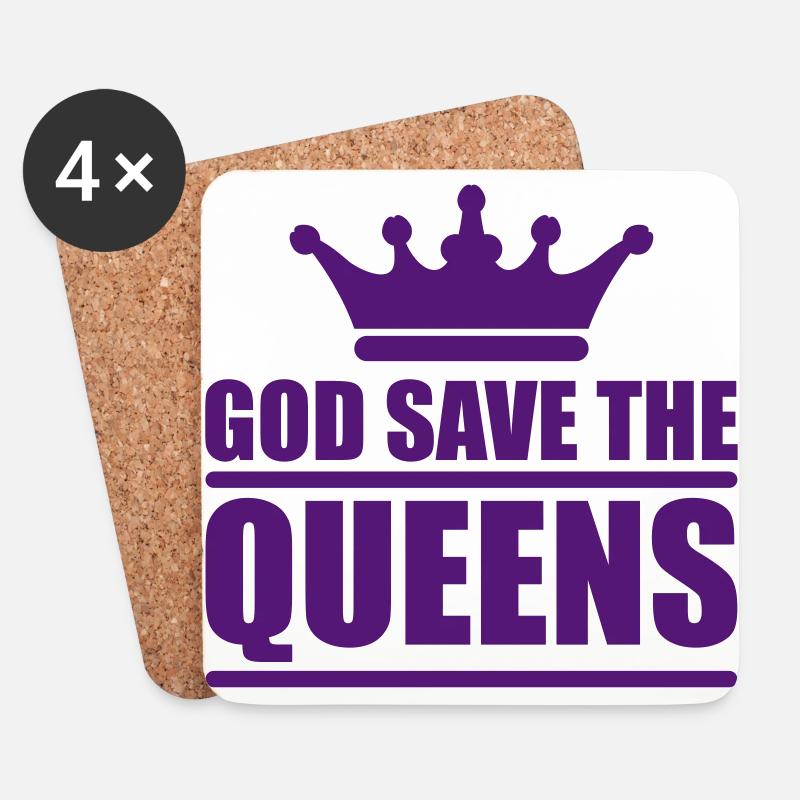 God save the queens (1 color) - Untersetzer (4er-Set) - Weiß