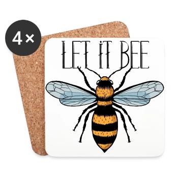 Biene | Let it Bee - Untersetzer (4er-Set) - Weiß - Vorne