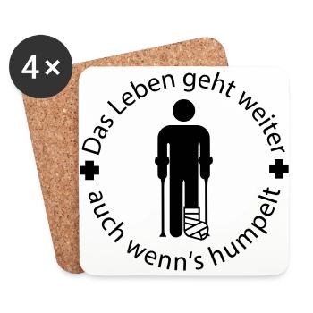 Gipsbein - Untersetzer (4er-Set) - Weiß - Vorne