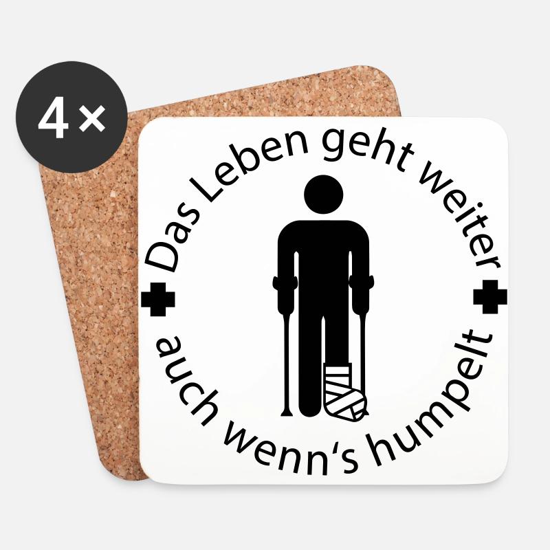 Gipsbein - Untersetzer (4er-Set) - Weiß
