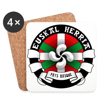 euskal herria - pays basque 52 - Dessous de verre (lot de 4) - blanc - Devant