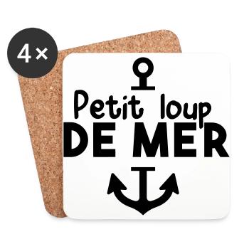 Petit loup de mer - Dessous de verre (lot de 4) - blanc - Devant
