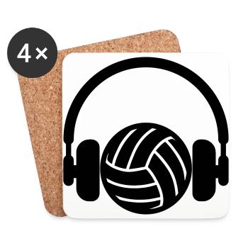Volleyball - Volley Ball - Volley-Ball - Sport - Coasters (set of 4) - white - Front