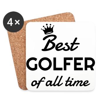 Golf - Sport - Golfer - Club - Green - Game - Play - Dessous de verre (lot de 4) - blanc - Devant