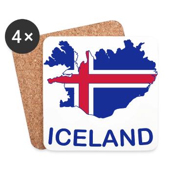 Islande - Dessous de verre (lot de 4) - blanc - Devant