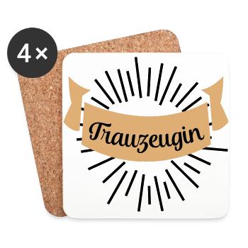 trauzeugin - Untersetzer (4er-Set) - Weiß - Vorne