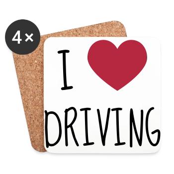Driver - Driving - Fahren - Conducteur - Auto - Coasters (set of 4) - white - Front