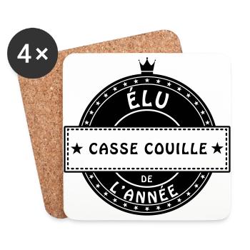 elu casse couille - Dessous de verre (lot de 4) - blanc - Devant
