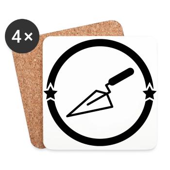 Fliesenleger / Bau / Fliesen / Maurer - Untersetzer (4er-Set) - Weiß - Vorne
