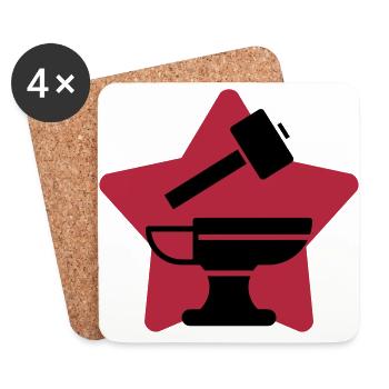 Schmied / Schmiede / Metall / Hammer - Untersetzer (4er-Set) - Weiß - Vorne