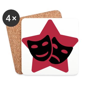 Theater / Theatre / Theaterleute / Schauspieler - Untersetzer (4er-Set) - Weiß - Vorne
