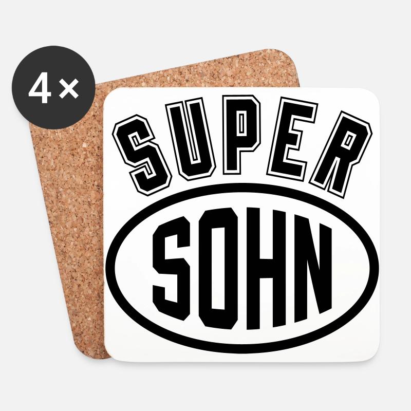 Sohn / Tochter / Familie / Mädchen - Untersetzer (4er-Set) - Weiß