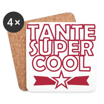 Onkel / Tante / Vetter / Cousin / Kusine - Untersetzer (4er-Set) - Weiß - Vorne
