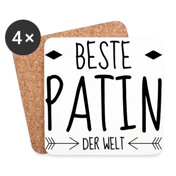 Godmother Patin Marraine Baby Bébé Family - Coasters (set of 4) - white - Front