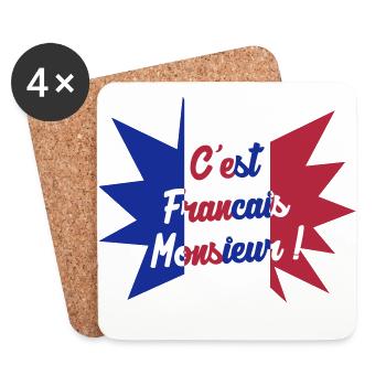 France Français Française French Frankreich - Coasters (set of 4) - white - Front