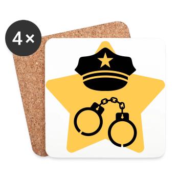 Police Officer Policeman Cop Policier Polizei - Coasters (set of 4) - white - Front