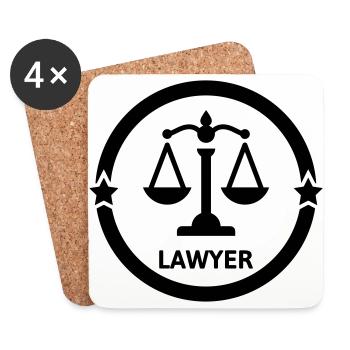 avocat / avocate / justice / loi - Dessous de verre (lot de 4) - blanc - Devant