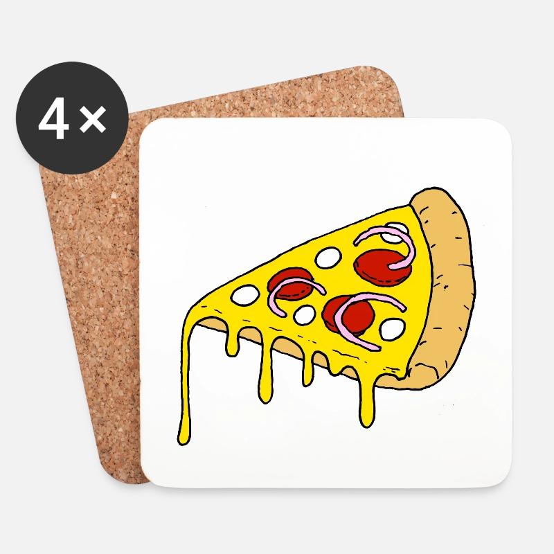 PIZZA - Untersetzer (4er-Set) - Weiß