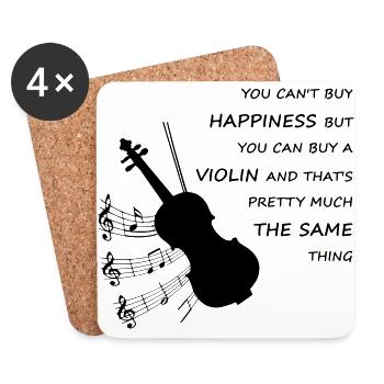 Violine Instrument Hobby Geschenk - Untersetzer (4er-Set) - Weiß - Vorne