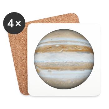 Planet Jupiter, Geschenkidee - Untersetzer (4er-Set) - Weiß - Vorne