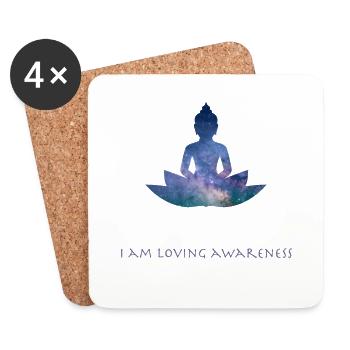 I am loving awareness - Galaxy Buddha - Untersetzer (4er-Set) - Weiß - Vorne