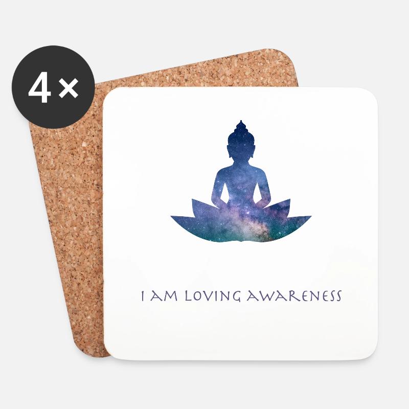 I am loving awareness - Galaxy Buddha - Untersetzer (4er-Set) - Weiß