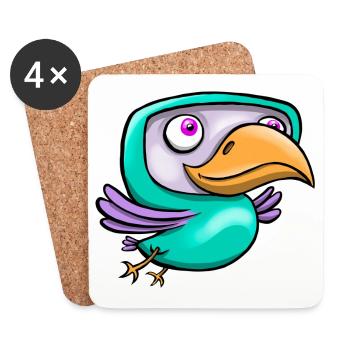 Happy Bird - Untersetzer (4er-Set) - Weiß - Vorne