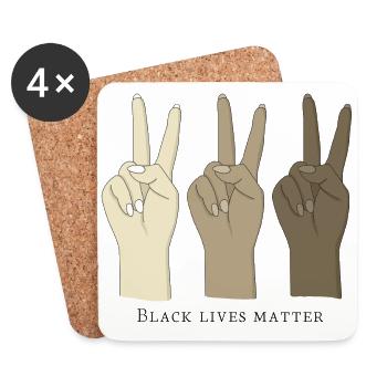 Black lives matter peace Zeichen gegen Rassismus - Untersetzer (4er-Set) - Weiß - Vorne