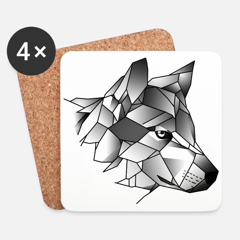 Geschädigter Wolf - Untersetzer (4er-Set) - Weiß