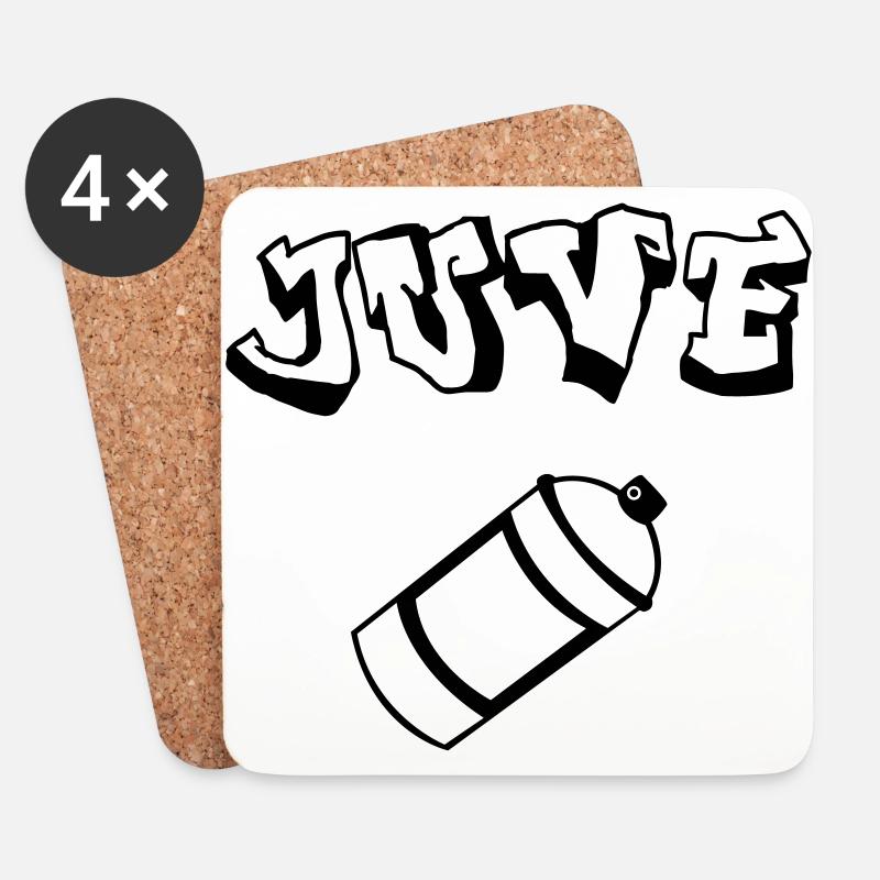 Juve Graffiti - Untersetzer (4er-Set) - Weiß