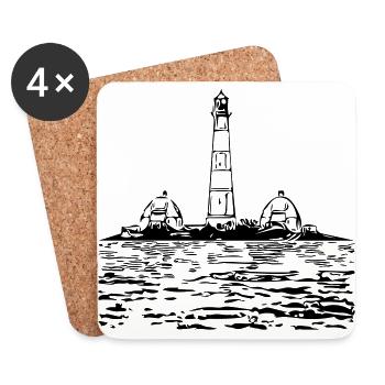 Lighthouse in the sea - Coasters (set of 4) - white - Front