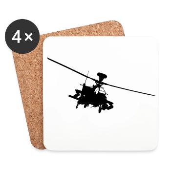 AH 64 Apache Hubschrauber, military helicopters - Untersetzer (4er-Set) - Weiß - Vorne