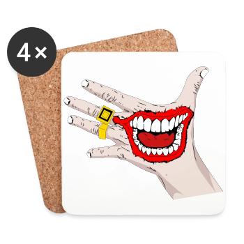 Halloween mal horreur clown joker sourire - Dessous de verre (lot de 4) - blanc - Devant