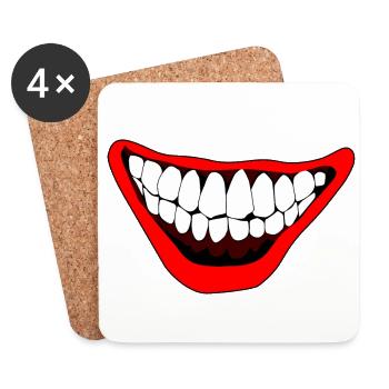 Halloween mal horreur clown joker sourire - Dessous de verre (lot de 4) - blanc - Devant