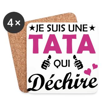 Je suis une tata qui déchire - Dessous de verre (lot de 4) - blanc - Devant
