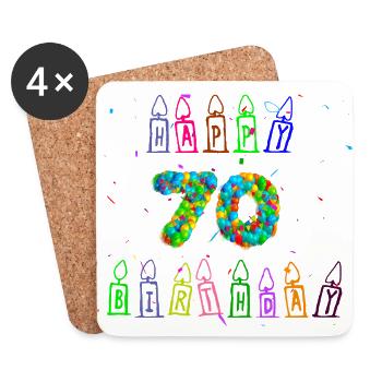 Gift idea 70th birthday, birthday present - Coasters (set of 4) - white - Front