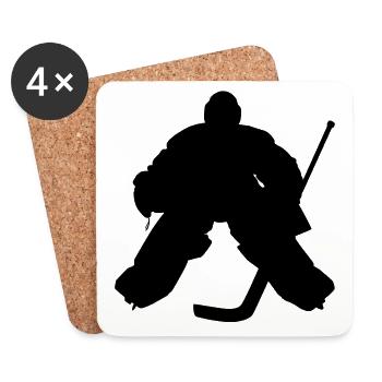 Eishockeyspieler Torhüter, Torwart. Ice hockey - Untersetzer (4er-Set) - Weiß - Vorne