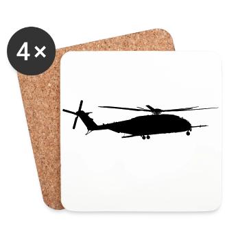 Military helicopter helicopter CH 53 CH-53 CH53 - Coasters (set of 4) - white - Front